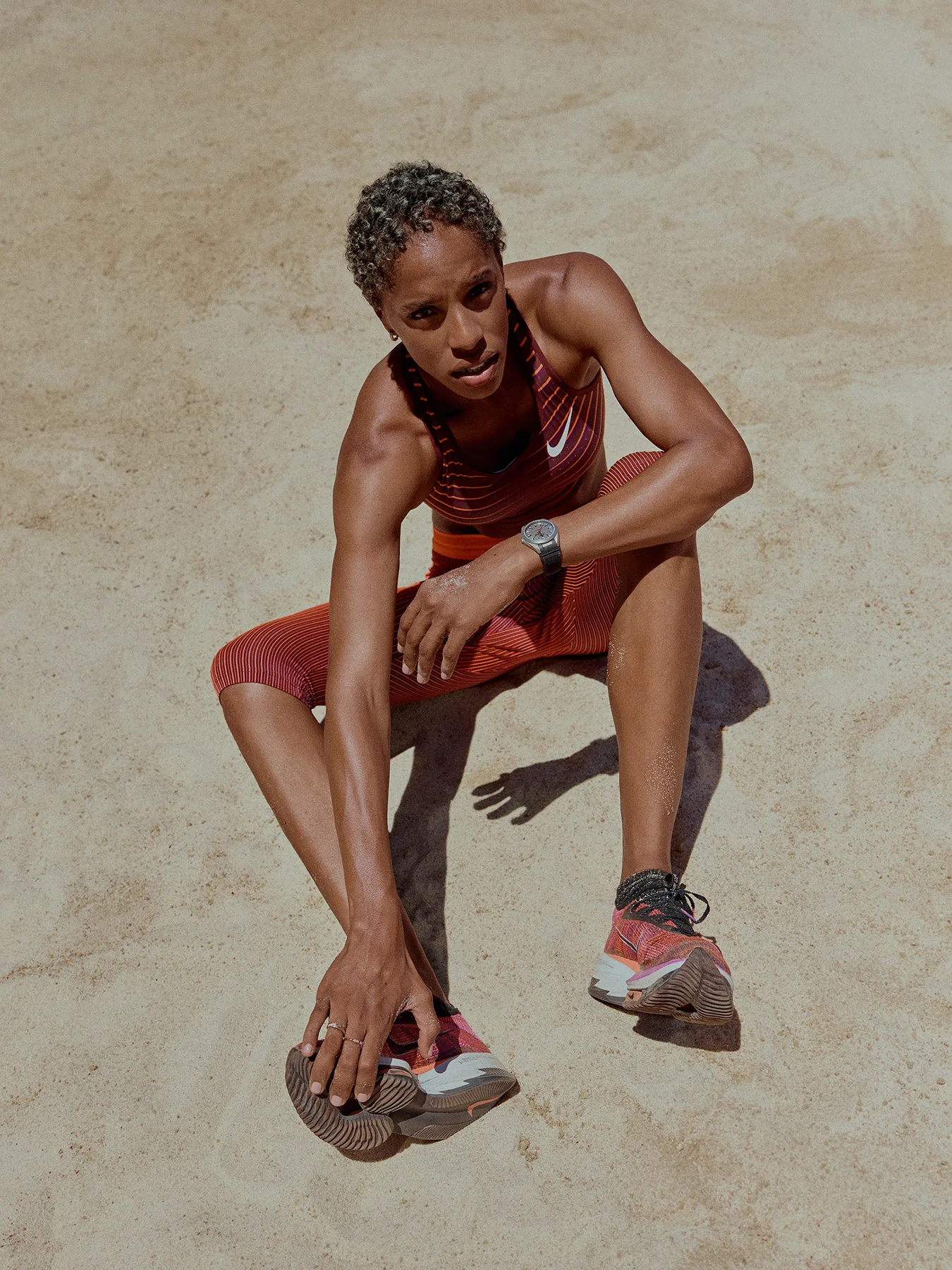 WORLD CHAMPION TRIPLE JUMPER YULIMAR ROJAS PHOTOGRAPHED BY NEIL BEDFORD WEARING OMEGA AND NIKE 2022