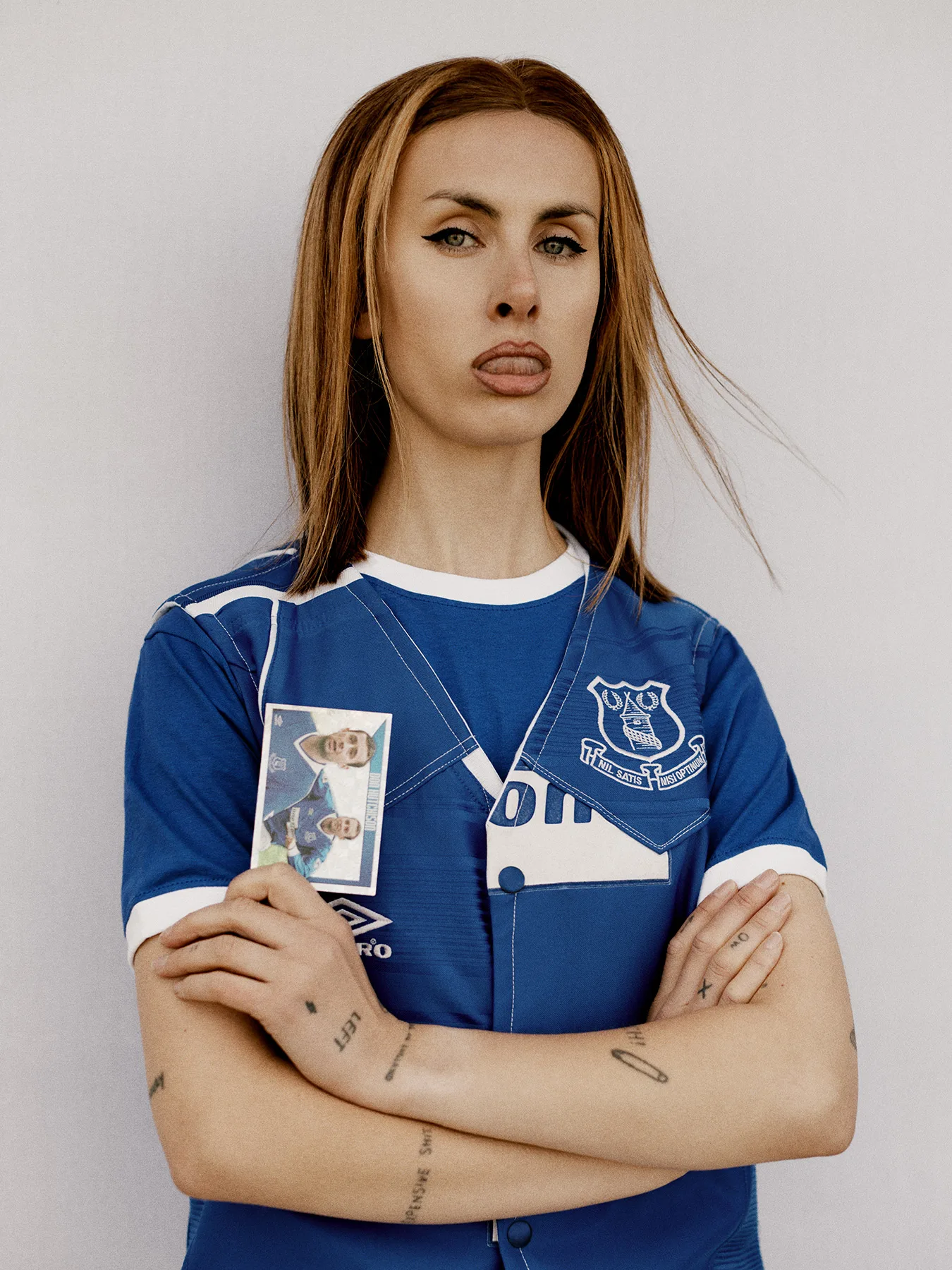 Customised football shirts photographed in North Yorkshire. Leeds United, Everton and Sunderland football shirts have been reworked to make new garments.