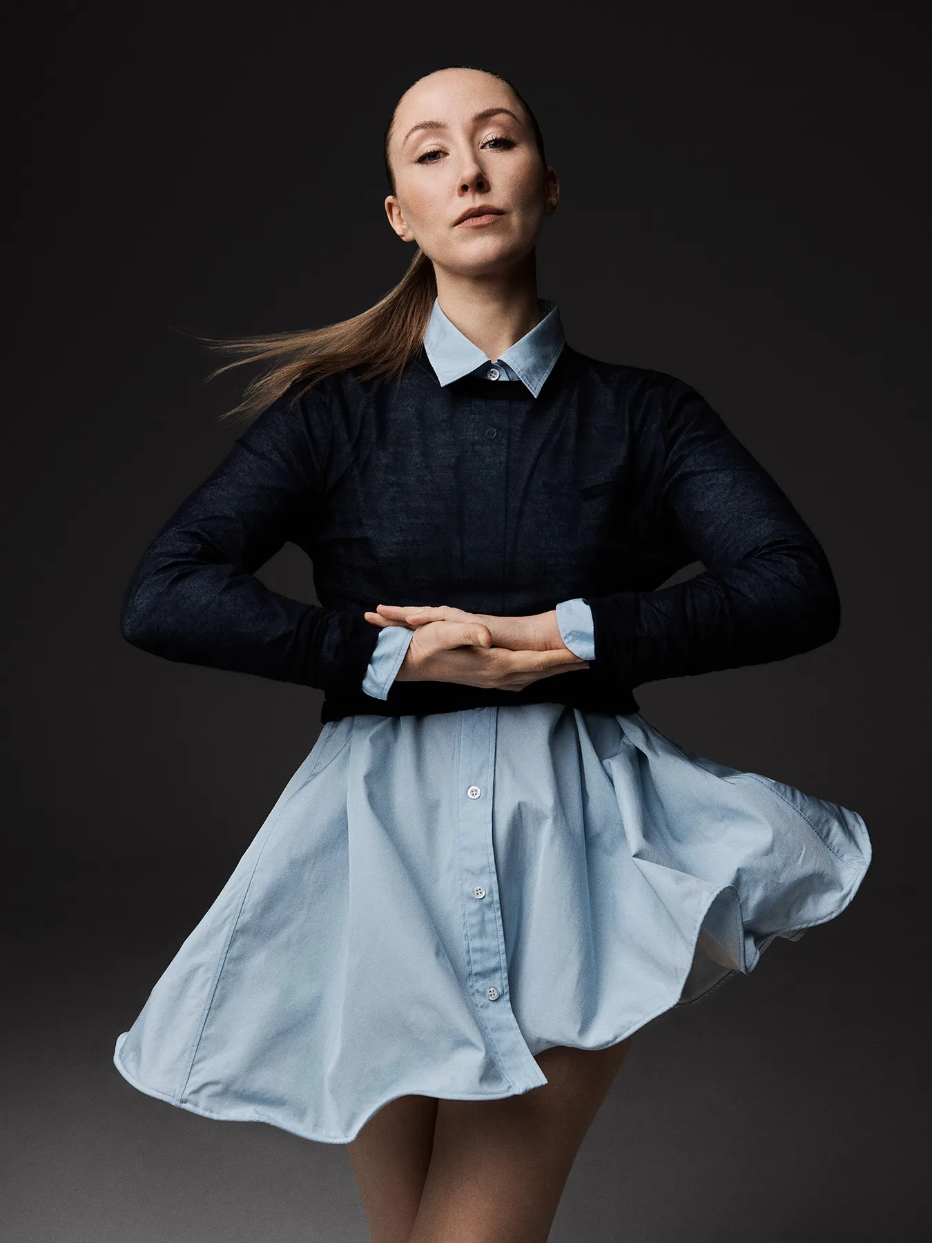 Actor Erin Doherty photographed for the observer magazine wearing high fashion brands