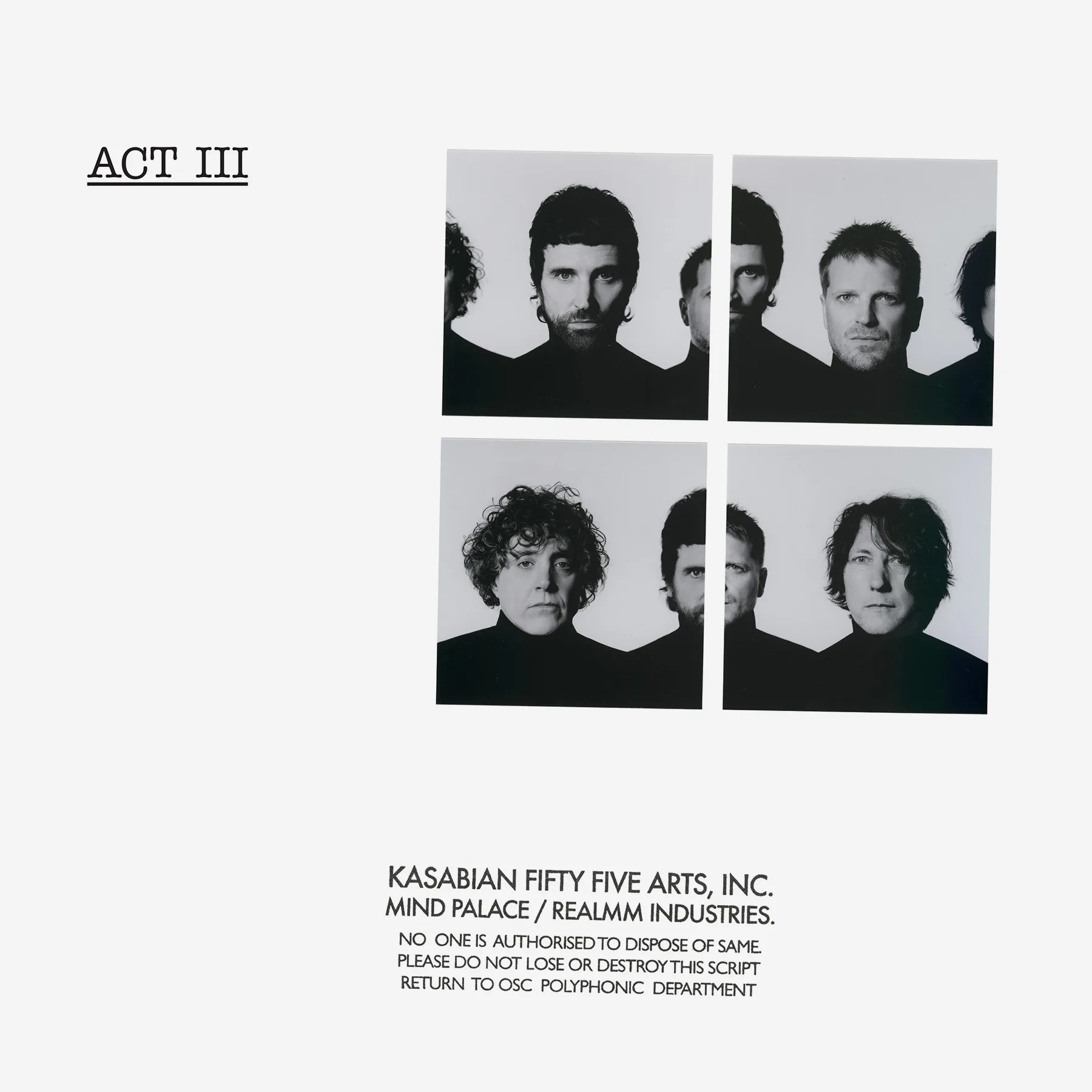Kasabian ACT III album artwork for Sony Columbia