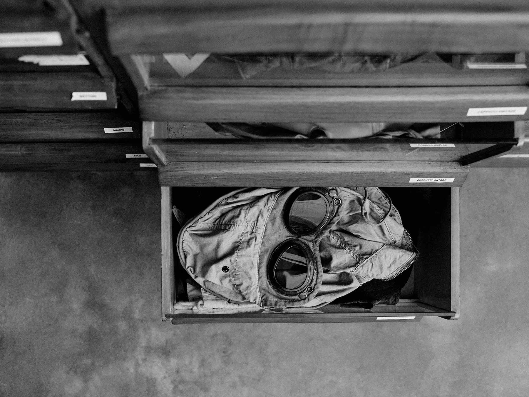 Neil Bedford Photographer C. P. Company Behind The Seams Project 2026 Documentation of the brands archive with portraits and photojournalism black and white photography