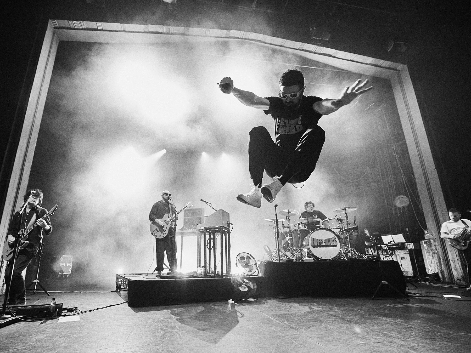 Neil Bedford photographer Kasabian Australia Tour 2025 black and white gig music photography and portraiture